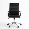 Artiss Conference Office Chair Swivel Computer Chair High Back Ribbed PU Leather Black