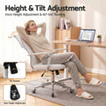 Artiss Conference Office Chair Swivel Computer Chair High Back Ribbed PU Leather White