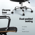 Artiss Office Chair PU Leather Mid Back Black