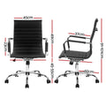 Artiss Office Chair PU Leather Mid Back Black Conference