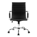 Artiss Office Chair PU Leather Mid Back Black Conference