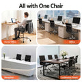 Artiss Office Chair PU Leather Mid Back Black Conference