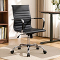 Artiss Office Chair PU Leather Mid Back Black Conference