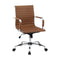 Artiss Office Chair PU Leather Mid Back Brown Conference