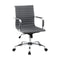 Artiss Office Chair PU Leather Mid Back Grey Conference