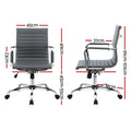 Artiss Office Chair PU Leather Mid Back Grey Conference