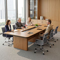 Artiss Office Chair PU Leather Mid Back Grey Conference
