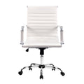 Artiss Mid Back PU Leather Office Chair White Conference