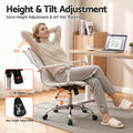 Artiss Mid Back PU Leather Office Chair White Conference