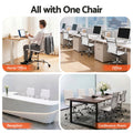 Artiss Mid Back PU Leather Office Chair White Conference