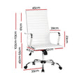 Artiss Office Chair High Back PU Leather Conference White