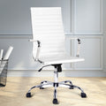 Artiss Office Chair High Back PU Leather Conference White
