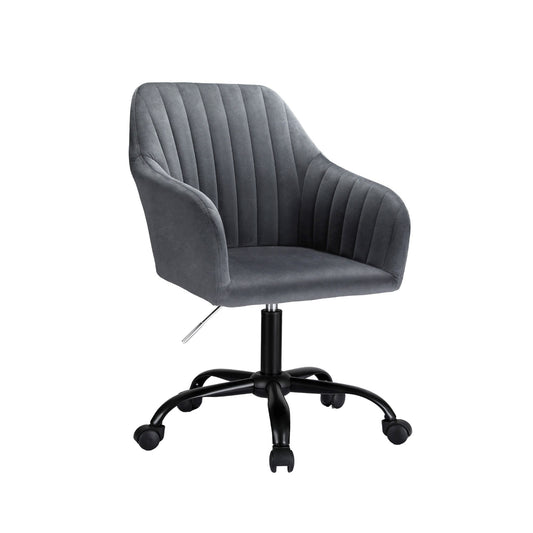 Artiss Office Chair Velvet Dark Grey