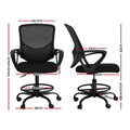 Artiss Office Chair Drafting Stool Mesh Chairs Black