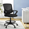 Artiss Office Chair Drafting Stool Mesh Chairs Black