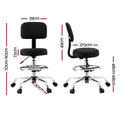 Artiss Drafting Chair High Back Ergonomic PU Black Standing Desk