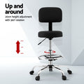 Artiss Drafting Chair High Back Ergonomic PU Black Standing Desk