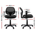 Artiss Mesh Office Chair Black Mid Back Computer Gaming Desk