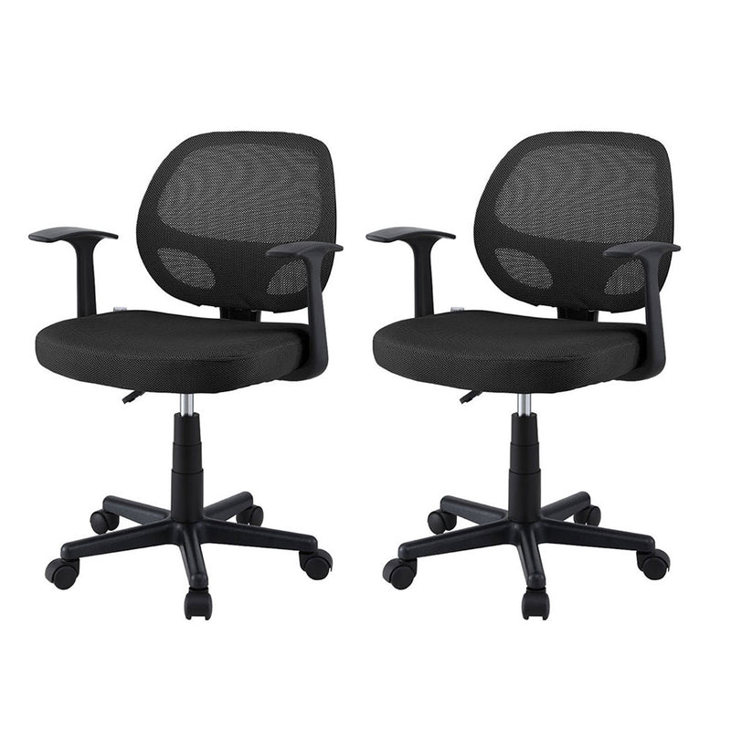 Artiss 2x Mesh Office Chair Computer Gaming Black Study Work
