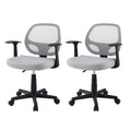 Artiss 2x Mesh Office Chair Grey Mid Back Computer Gaming Desk