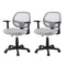 Artiss 2x Mesh Office Chair Grey Mid Back Computer Gaming Desk