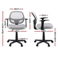 Artiss 2x Mesh Office Chair Grey Mid Back Computer Gaming Desk