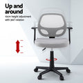 Artiss 2x Mesh Office Chair Grey Mid Back Computer Gaming Desk