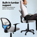 Artiss 2x Mesh Office Chair Grey Mid Back Computer Gaming Desk