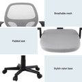 Artiss 2x Mesh Office Chair Grey Mid Back Computer Gaming Desk