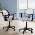 Artiss 2x Mesh Office Chair Grey Mid Back Computer Gaming Desk