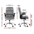 Artiss Gaming Office Chair Velvet Grey Armrest Computer Desk Seat