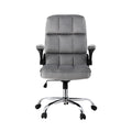 Artiss Gaming Office Chair Velvet Grey Armrest Computer Desk Seat