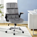 Artiss Gaming Office Chair Velvet Grey Armrest Computer Desk Seat