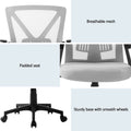 Artiss 2x Mesh Office Chair Mid Back Grey