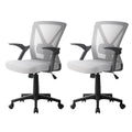 Artiss Mesh Office Chair Mid Back Grey 2 Pack