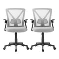 Artiss Mesh Office Chair Mid Back Grey 2 Pack