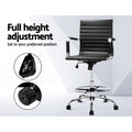 Artiss Drafting Stool Office Chair Black Leather High Back