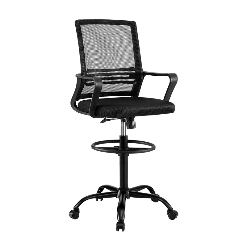 Artiss Office Chair Drafting Chairs Stool Computer Desk Studios Mesh Black