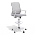 Artiss Drafting Chair Mesh White Computer Office Stool