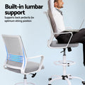 Artiss Drafting Chair Mesh White Computer Office Stool