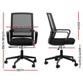 Artiss Mesh Office Chair Mid Back Black