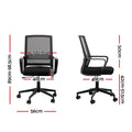 Artiss Mesh Office Chair Black Mid Back Computer Gaming Work