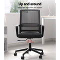 Artiss Mesh Office Chair Black Mid Back Computer Gaming Work