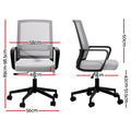 Artiss Mesh Office Chair Mid Back Grey