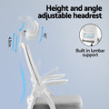 Artiss Office Chair Ergonomic Computer Desk Chair Grey Adjustable