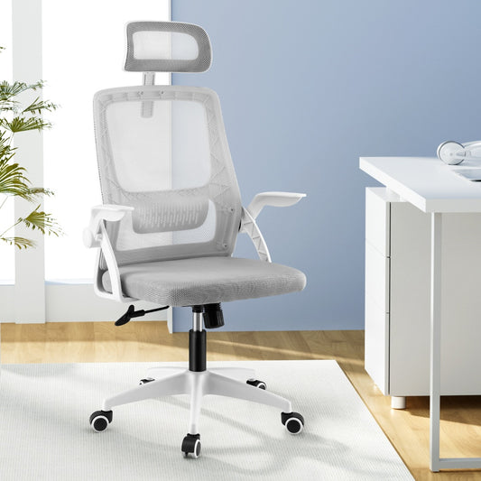 Artiss Office Chair Ergonomic Computer Desk Chair Grey Adjustable