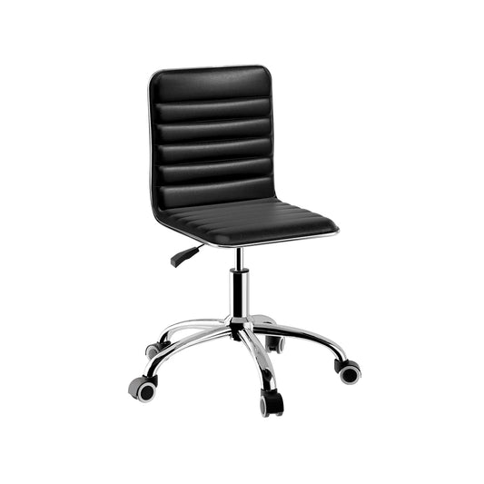 Artiss Office Chair PU Leather Low Back Black Conference
