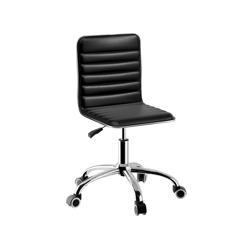 Artiss Office Chair PU Leather Low Back Black Conference