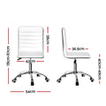 Artiss Office Chair PU Leather Low Back White Conference