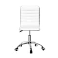 Artiss Office Chair PU Leather Low Back White Conference